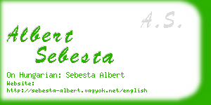 albert sebesta business card